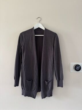 Peserico Dark Gray Open-Front Cardigan